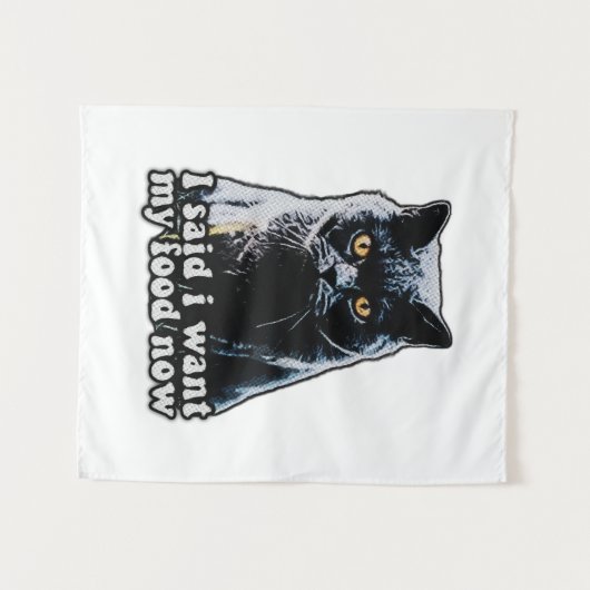 Funny grumpy cat meme voor katteneigenaars en -lie wandkleed (Voorkant (horizontaal))