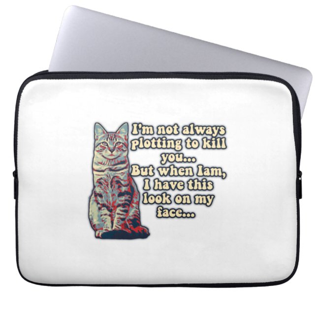 Funny grumpy cat meme voor kattenliefhebbers en ei laptop sleeve (Voorkant)