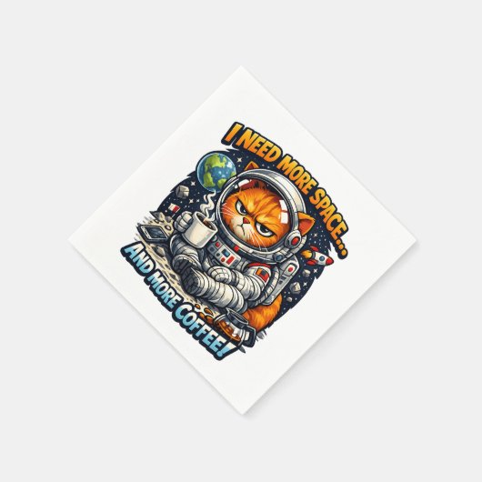  Funny Grumpy Cat, Need More Space And More Coffee Servet (Hoek)