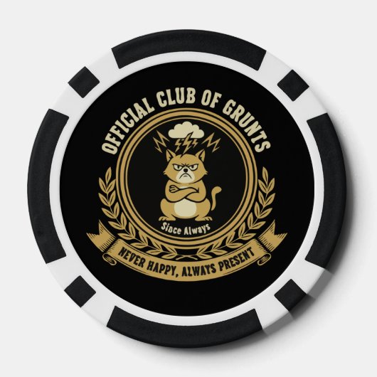 Funny Grumpy Cat | Official Club of Grunts Sarcas Poker Chips (Achterkant)