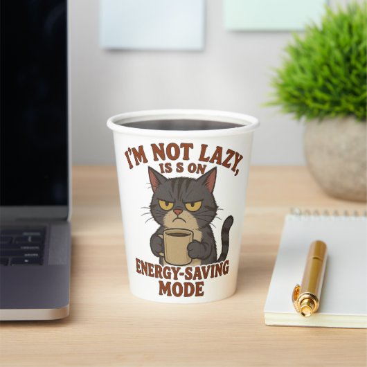 Funny Grumpy Cat Paper Cup Wrap Papieren Bekers (Insitu)