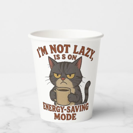 Funny Grumpy Cat Paper Cup Wrap Papieren Bekers (Voorkant)