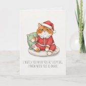 Funny Grumpy Christmas Cat Card Kaart (Voorkant)
