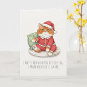 Funny Grumpy Christmas Cat Card Kaart (Gele Bloem)