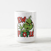 Funny Grumpy Christmas “Ew People” Cartoon Design  Koffiemok (Center)