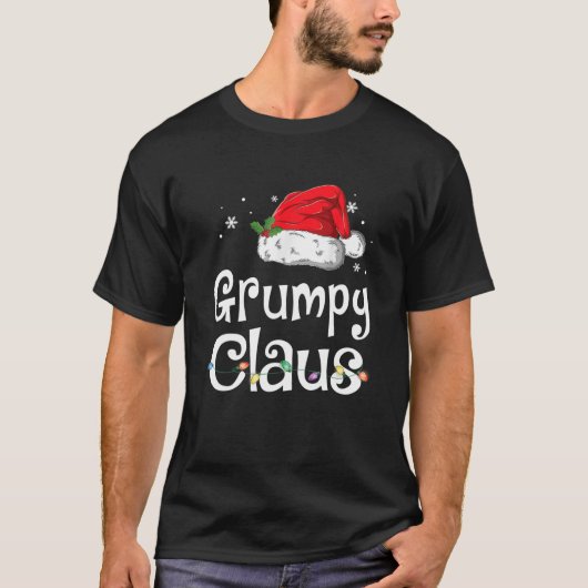 Funny Grumpy Claus kerstpyjama Santa T-shirt (Voorkant)