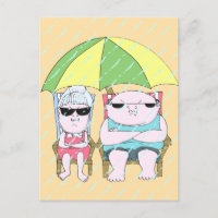 Funny Grumpy Couple bij Beach in Rain Art