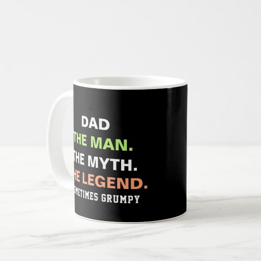 Funny Grumpy Dad Quote Typografie Koffiemok (Voorkant links)