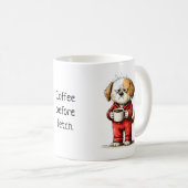 Funny Grumpy Dog - Coffee Before Fetch Koffiemok (Voorkant rechts)