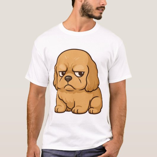 Funny Grumpy Dog Personalized Gift Custom T-shirt (Voorkant)