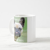 Funny Grumpy French Bulldog Ik ken je trucjes Koffiemok (Voorkant links)