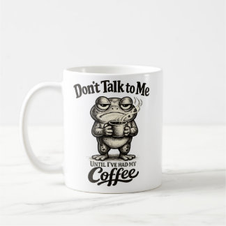Funny Grumpy Frog Drinking Coffee Koffiemok