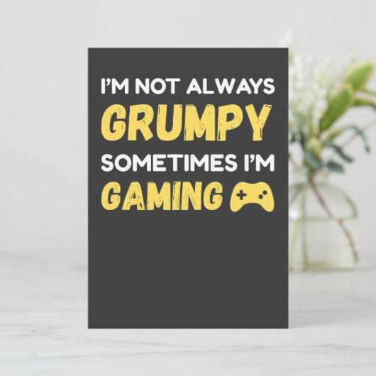 Funny Grumpy Gamer Quote Design Kaart (Staand voorkant)
