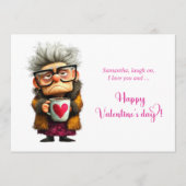 Funny Grumpy Granny Valentine Card Color Pop Feestdagenkaart (Voorkant)