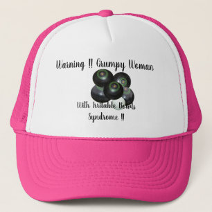 Funny Grumpy Irritable Lawn Bowls Woman, Trucker Pet