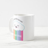 Funny Grumpy Kawaii Cloud en Rainbows Koffiemok (Voorkant links)