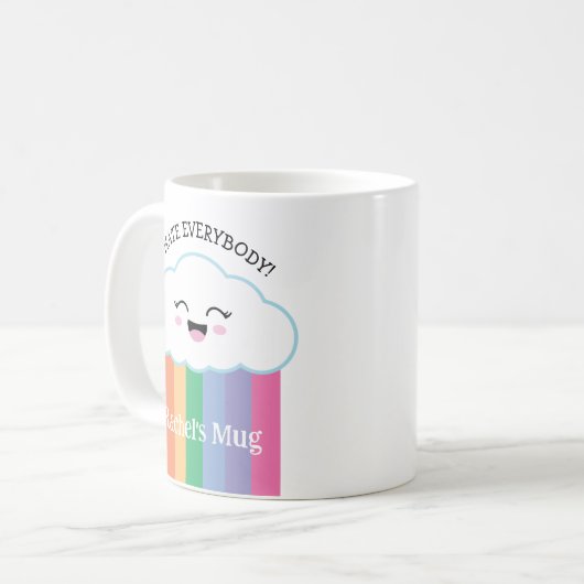 Funny Grumpy Kawaii Cloud en Rainbows Koffiemok (Voorkant links)
