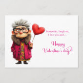 Funny Grumpy Lady Valentine Card Bright Colors Feestdagenkaart (Voorkant)