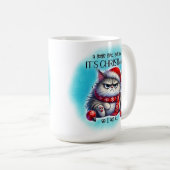 Funny Grumpy Mad Kitty Christmas | Coffee Mug Koffiemok (Voorkant rechts)