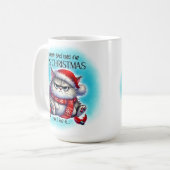 Funny Grumpy Mad Kitty Christmas | Coffee Mug Koffiemok (Voorkant links)