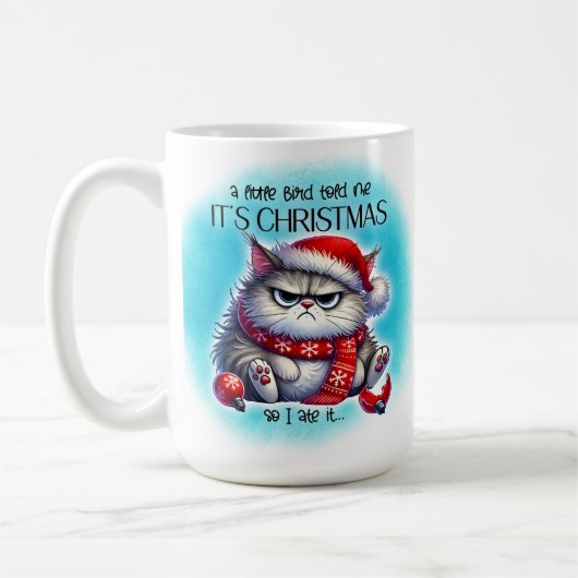 Funny Grumpy Mad Kitty Christmas | Coffee Mug Koffiemok (Links)