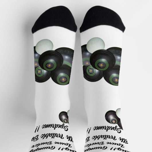 Funny Grumpy Male Lawn Bowler, Crew Sokken (Top)