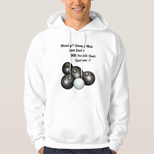 Funny Grumpy Male Lawn Bowler, Hoodie (Voorkant)