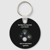 Funny Grumpy Male Lawn Bowler, Keyring Sleutelhanger (Voorkant)