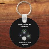 Funny Grumpy Male Lawn Bowler, Keyring Sleutelhanger (Voorkant)