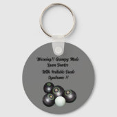 Funny Grumpy Male Lawn Bowler, Keyring Sleutelhanger (Voorkant)