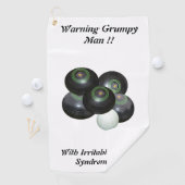 Funny Grumpy Man bij de wandelaar Bowls Design Golfhanddoek (Insitu)
