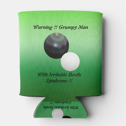 Funny Grumpy Man bij de wandelgangen.. Blikjeskoeler (Achterkant)