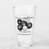 Funny Grumpy Man Lawn Bowler Glas (Achterkant)