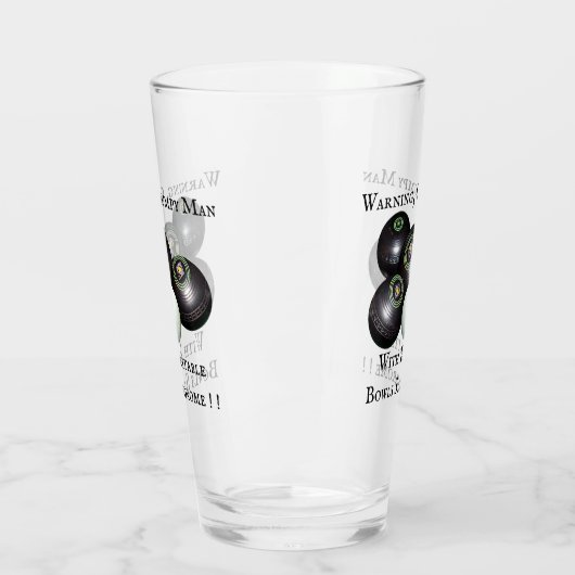 Funny Grumpy Man Lawn Bowler Glas (Links)