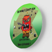 Funny Grumpy Man Lawn Bowls Design Grote Klok (Hoek)