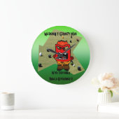 Funny Grumpy Man Lawn Bowls Design Grote Klok (Huis)