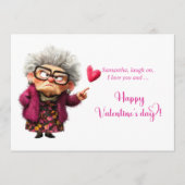 Funny Grumpy Old Lady Attitude Valentine’s Day Feestdagenkaart (Voorkant)