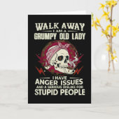 Funny Grumpy Old Lady cardWalk Away I Am A Grumpy  Kaart (Gele Bloem)