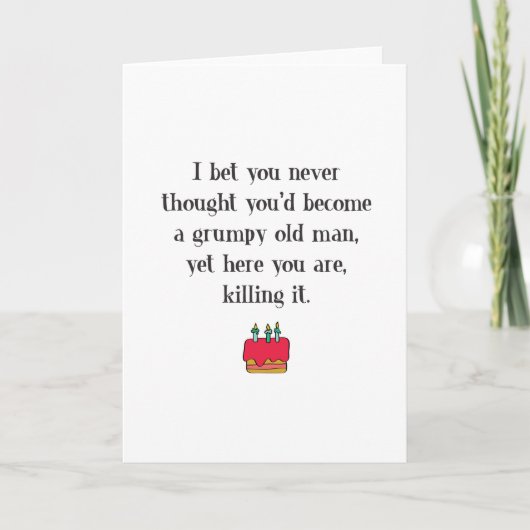 Funny Grumpy Old Man Birthday Kaart (Voorkant)