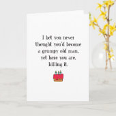 Funny Grumpy Old Man Birthday Kaart (Gele Bloem)