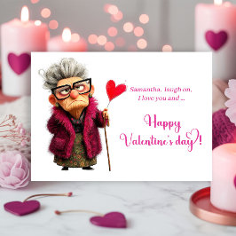 Funny Grumpy Old Woman Valentine Card Attitude Feestdagenkaart