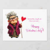 Funny Grumpy Old Woman Valentine Card Attitude Feestdagenkaart (Voorkant)