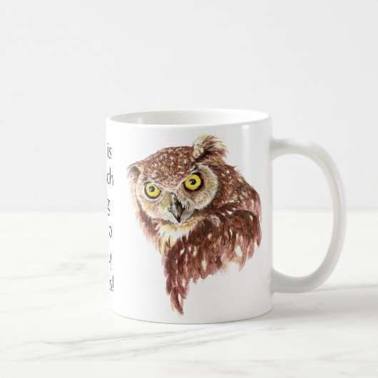 Funny Grumpy Owl Geen ding, te veel boeken Mok (Rechts)