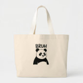 Funny Grumpy Panda Bruh Meme Humorous Panda  Grote Tote Bag (Voorkant)