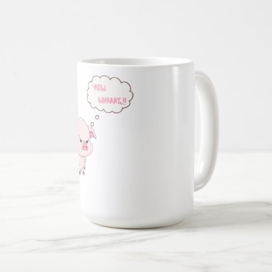 Funny Grumpy Pig Now Whaat Morning Coffee Mug Koffiemok (Voorkant rechts)