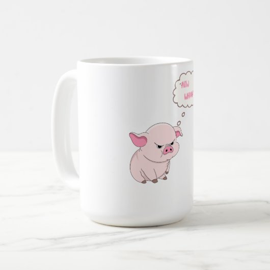 Funny Grumpy Pig Now Whaat Morning Coffee Mug Koffiemok (Voorkant links)