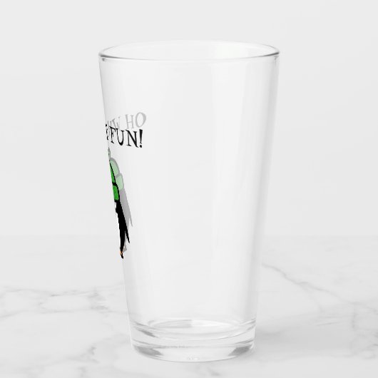 Funny grumpy pinguin kerstcartoon glas (Links)