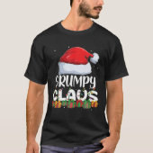 Funny Grumpy Santa Claus kerstpyjama T-shirt (Voorkant)