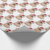 Funny Grumpy Santa Pug kerstpapier Cadeaupapier (Hoek)