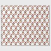 Funny Grumpy Santa Pug kerstpapier Cadeaupapier (Vlak)